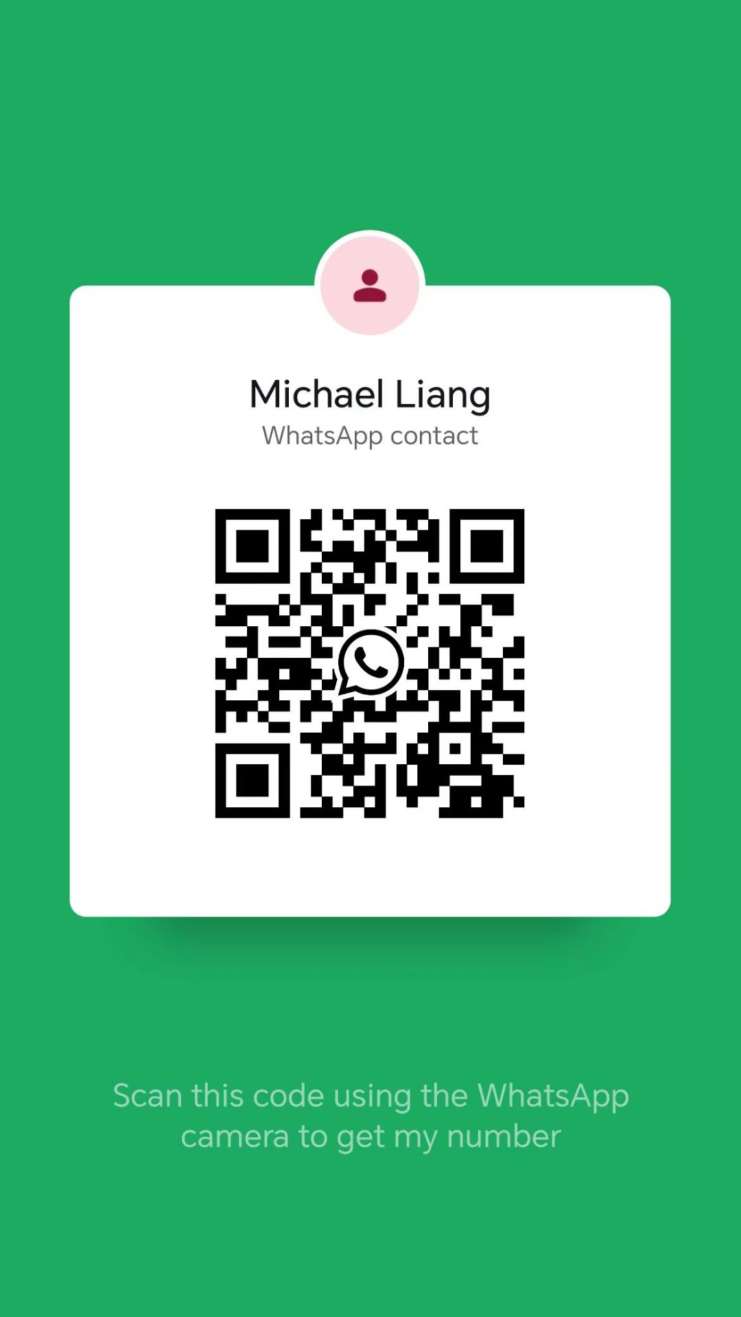 QR code whatsapp Michael Liang en